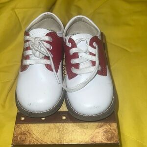 Red/White Hard bottom toddler shoes